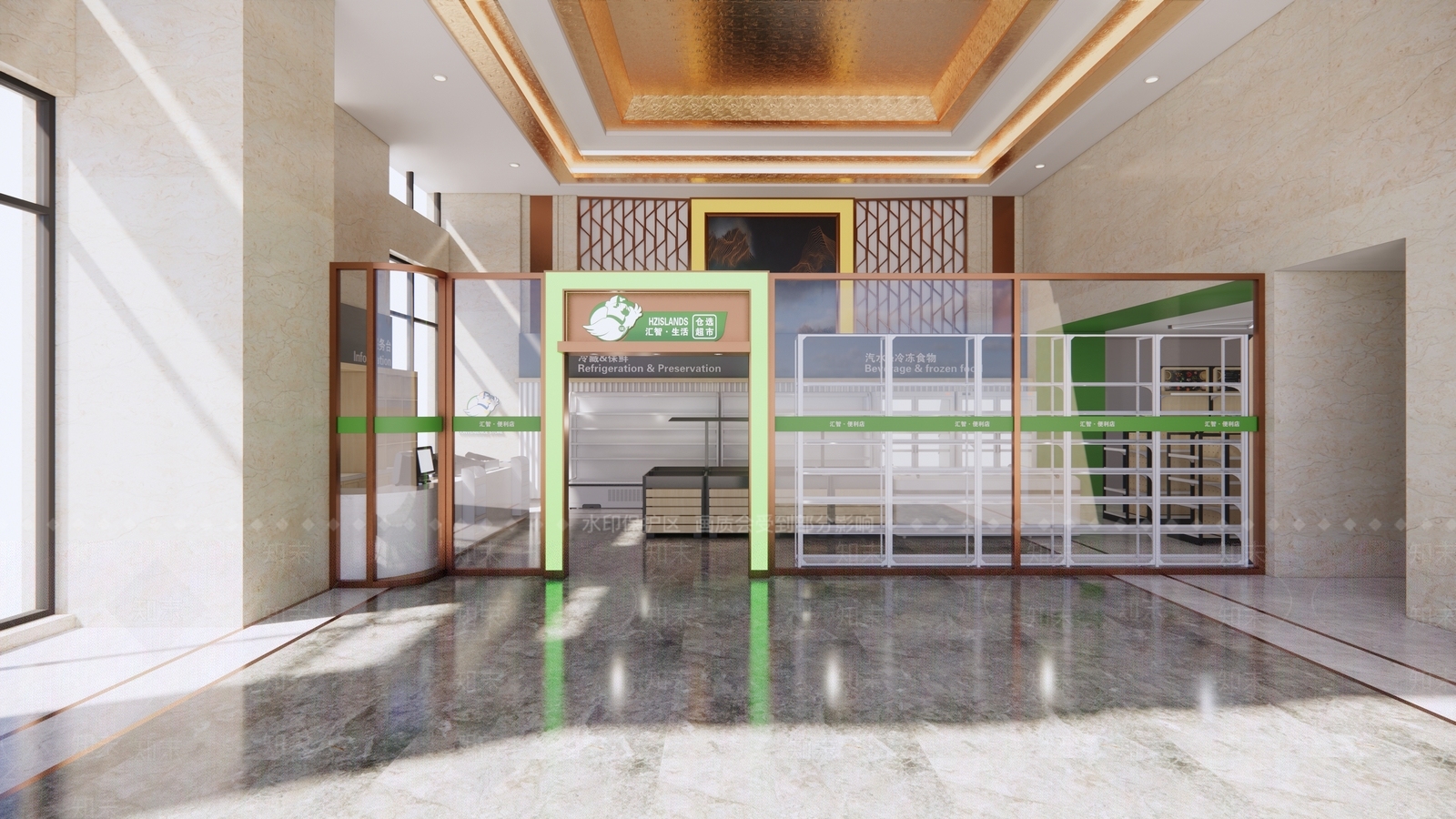 现代超市SU模型下载【ID:878551387】