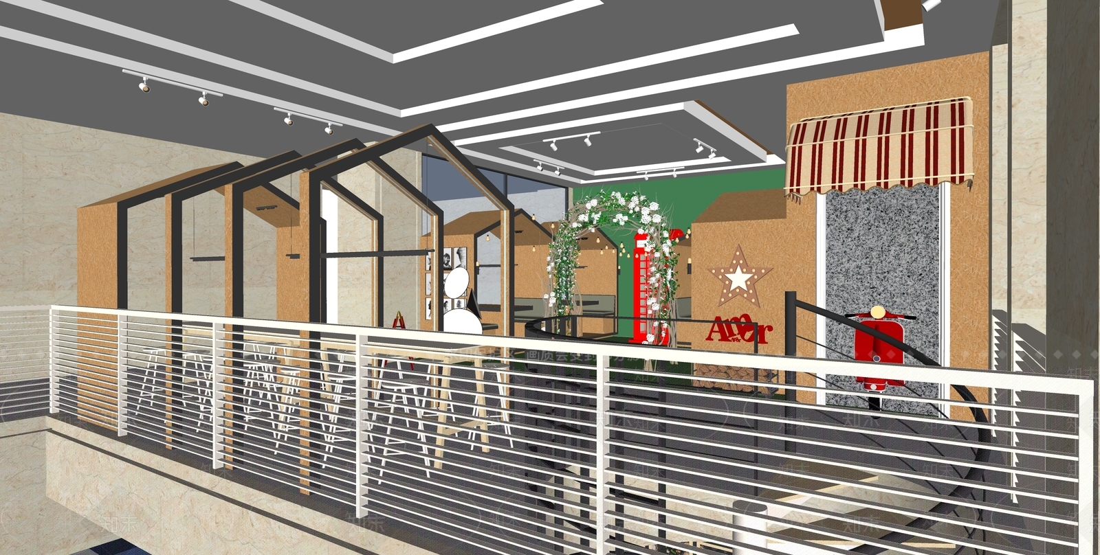 现代超市SU模型下载【ID:878551390】