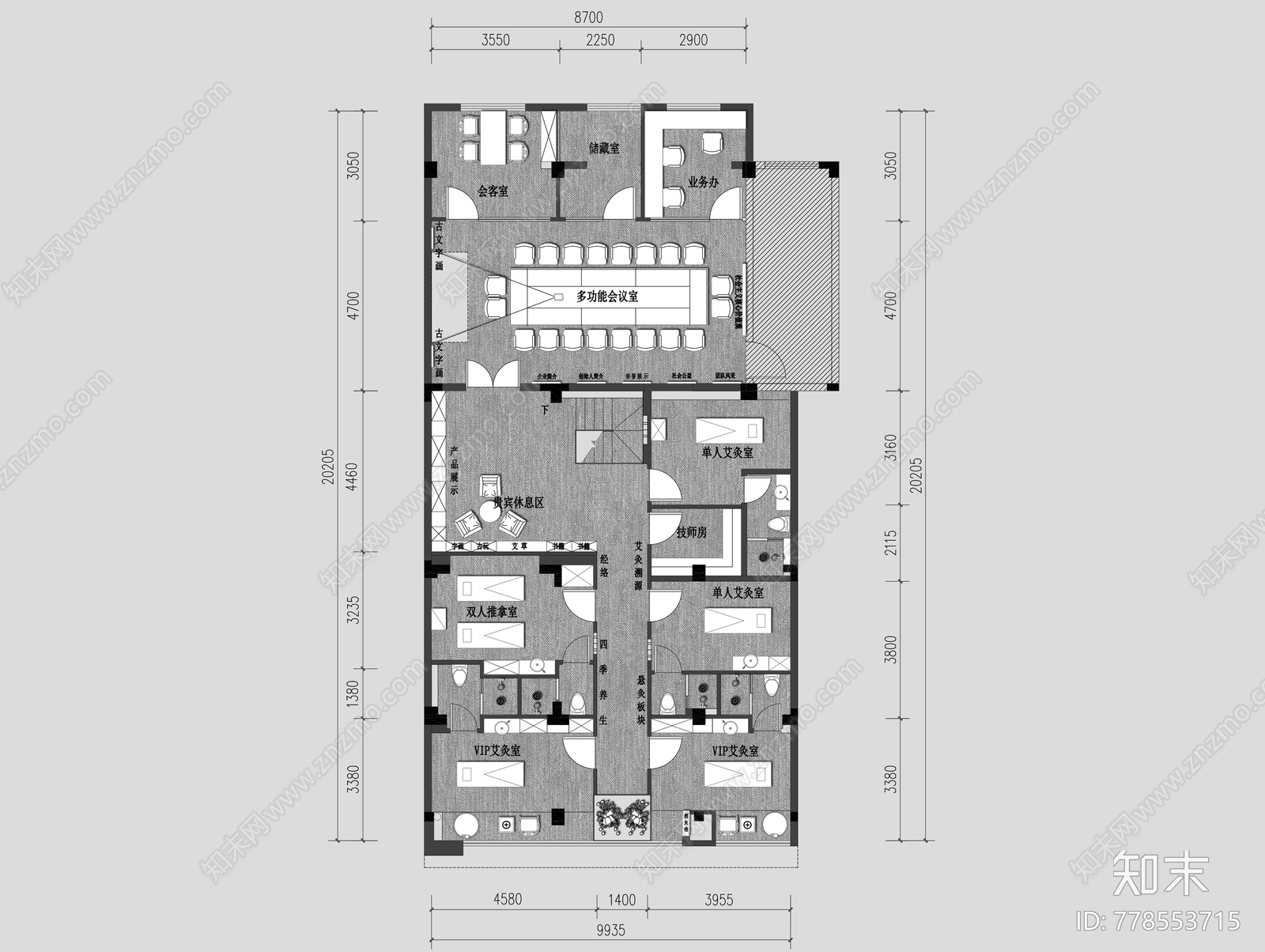 中式风格中医馆cad施工图下载【ID:778553715】