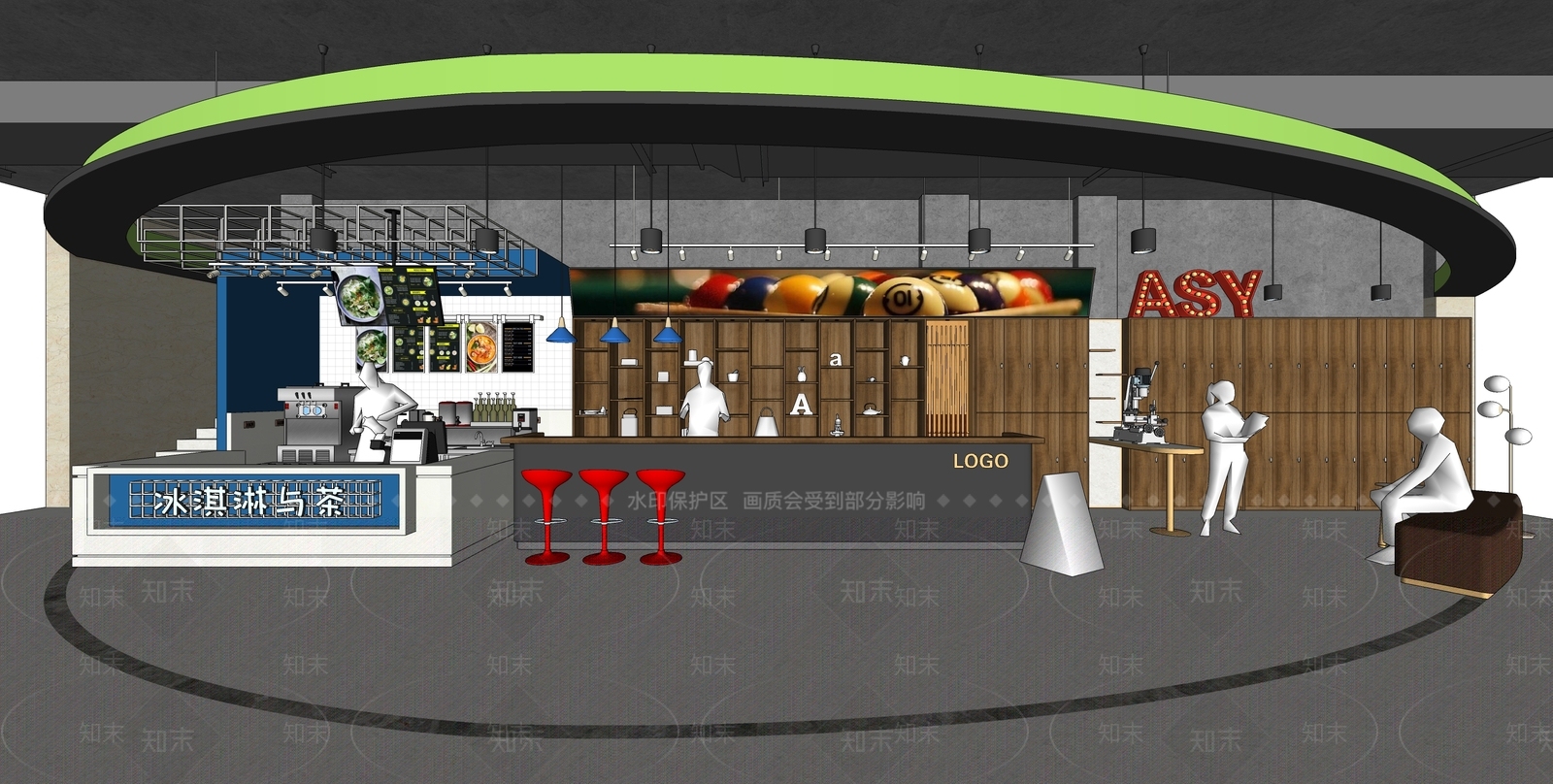 现代台球室SU模型下载【ID:178552799】