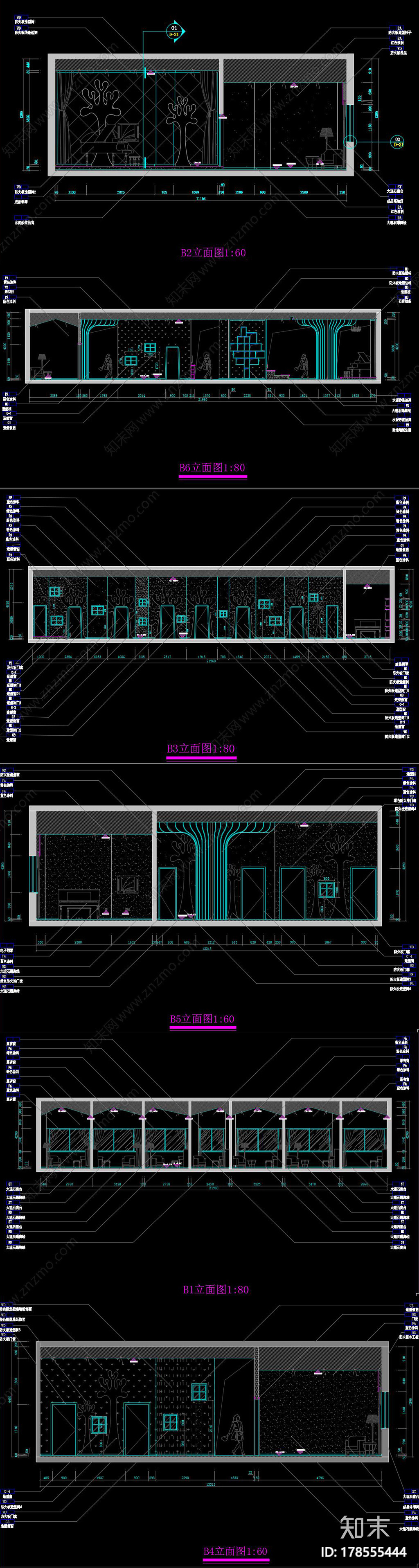 音乐培训机构cad施工图下载【ID:178555444】