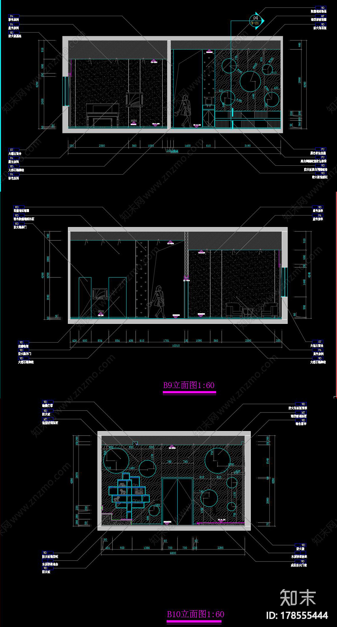 音乐培训机构cad施工图下载【ID:178555444】