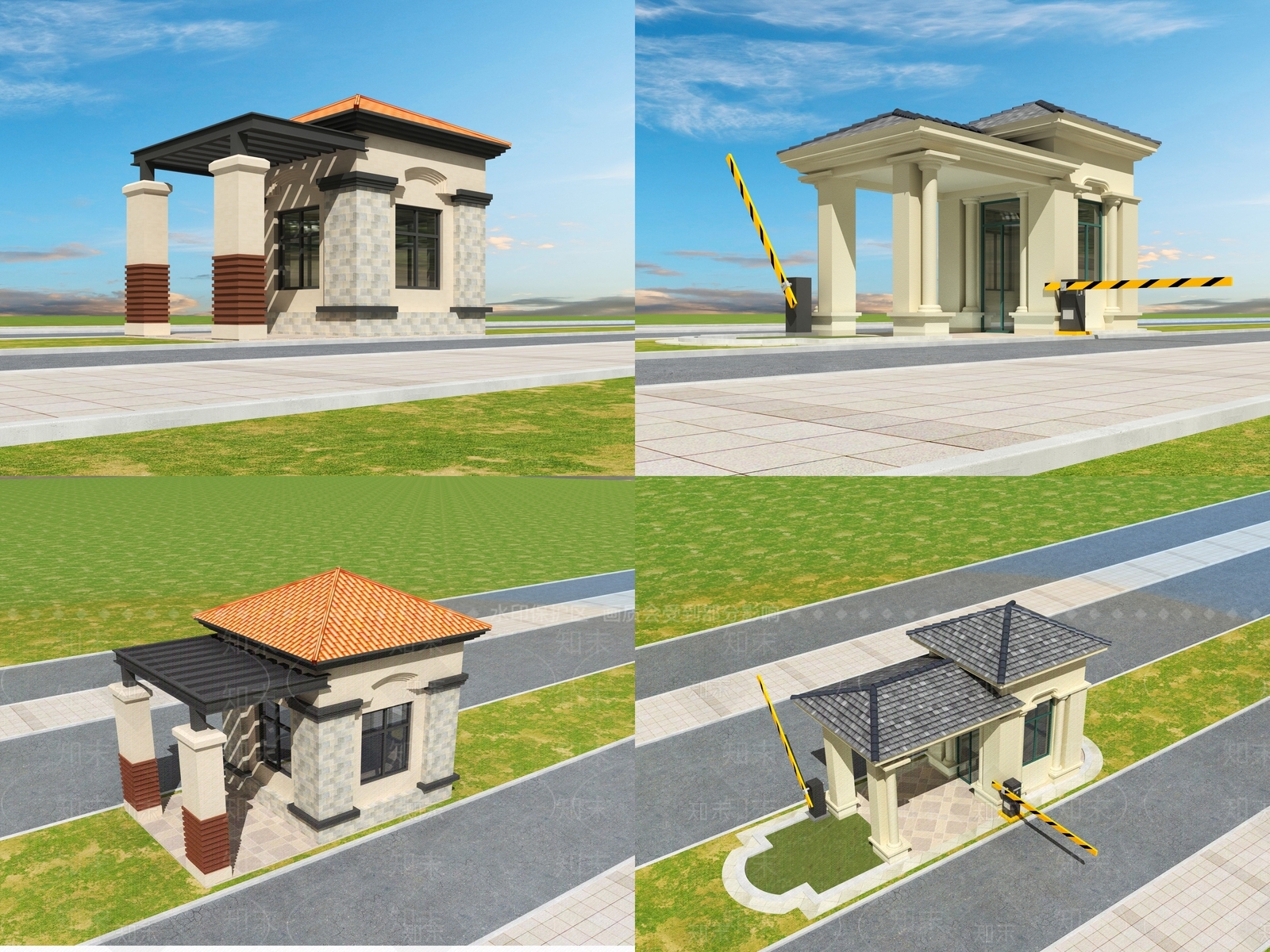 欧式保安亭3D模型下载【ID:878556410】