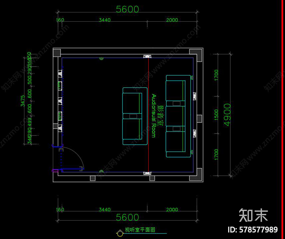 家庭音影室施工图下载【ID:578577989】