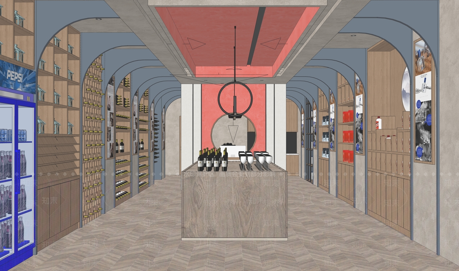 新中式烟酒茶叶店SU模型下载【ID:578585960】