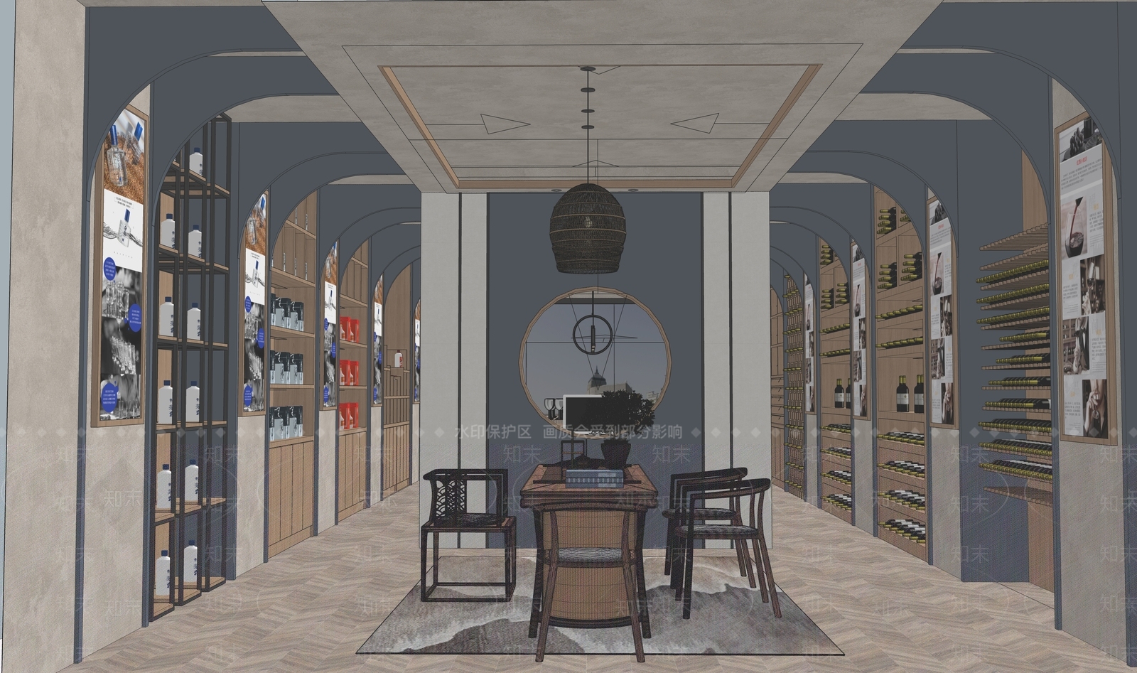 新中式烟酒茶叶店SU模型下载【ID:578585960】