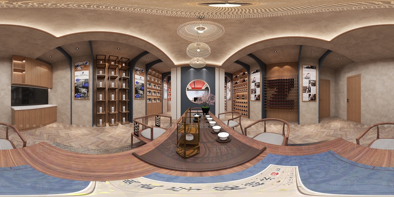 新中式烟酒茶叶店SU模型下载【ID:578585960】