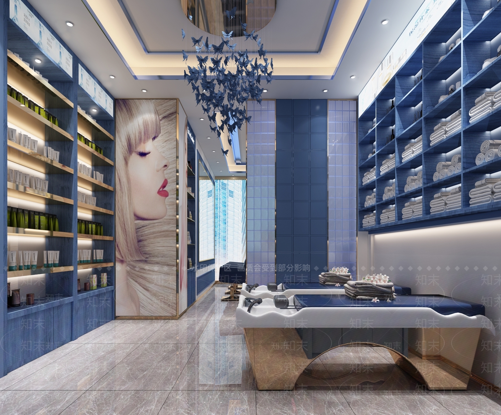 简欧美发店3D模型下载【ID:378588427】