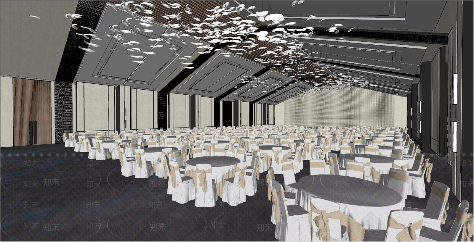 现代风格餐厅SU模型下载【ID:978607051】