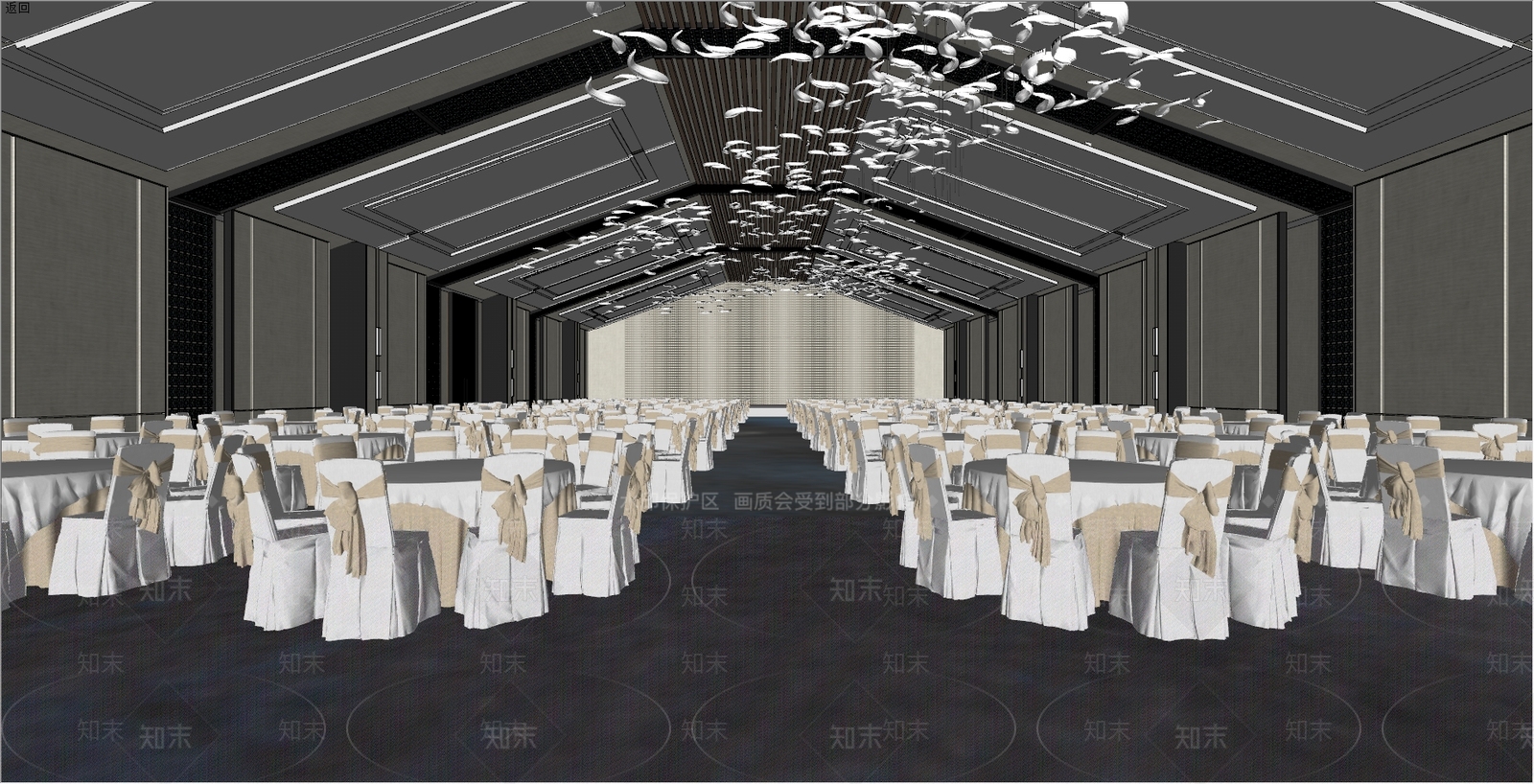 现代风格餐厅SU模型下载【ID:978607051】