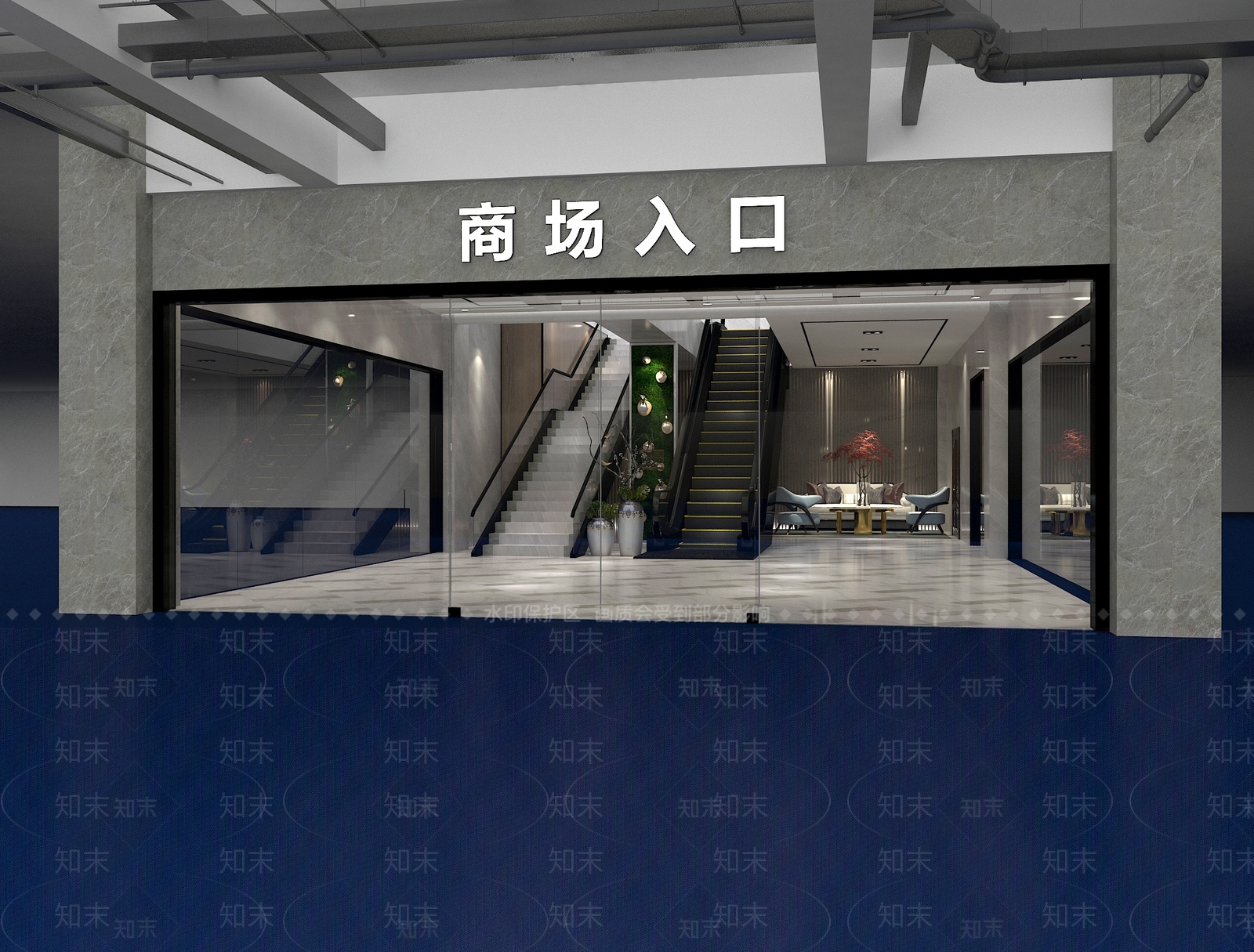 新中式商场入口3D模型下载【ID:378620471】