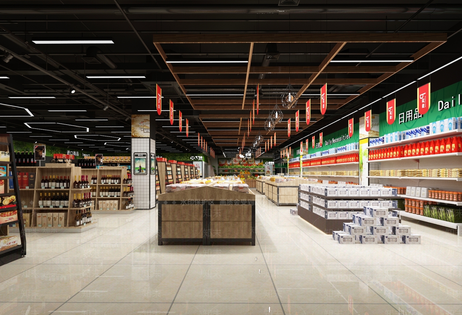 工业风超市3D模型下载【ID:578622399】