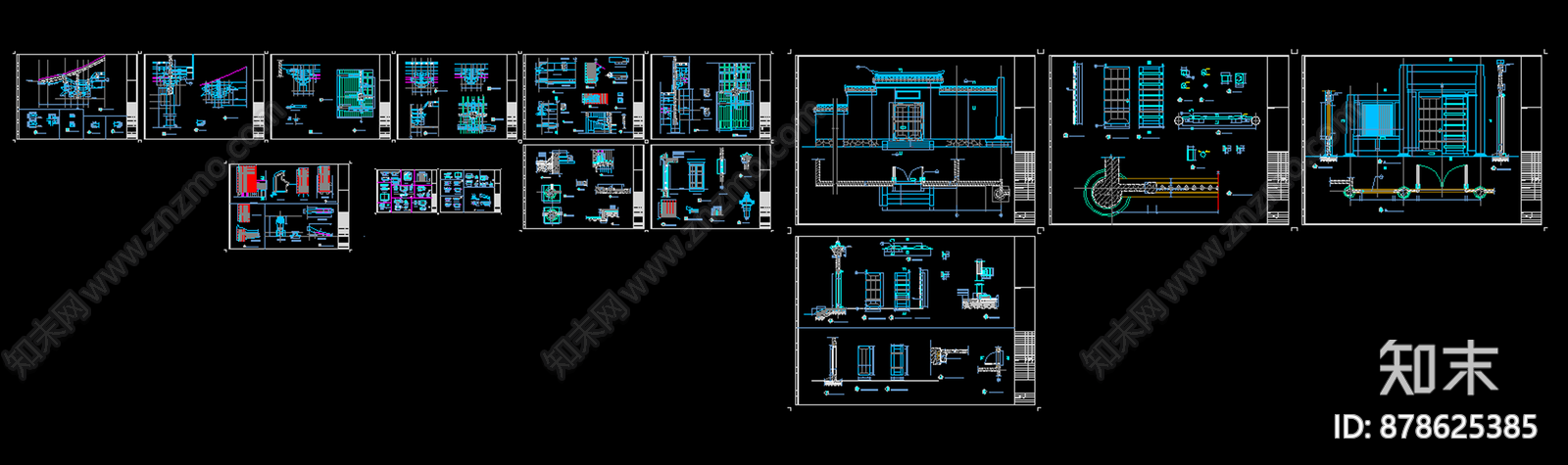 古建筑山cad施工图下载【ID:878625385】