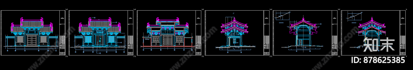 古建筑山cad施工图下载【ID:878625385】