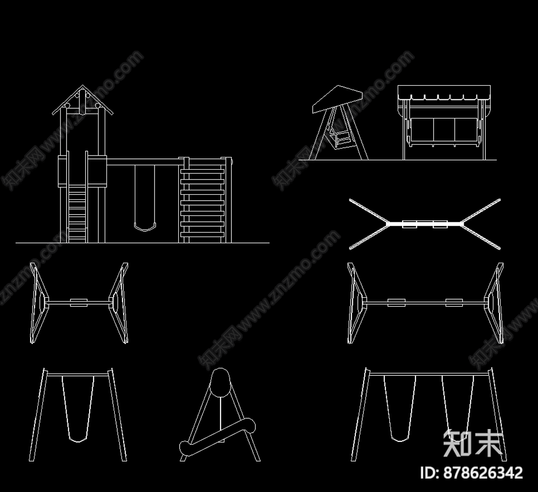 儿童游乐设施cad施工图下载【ID:878626342】