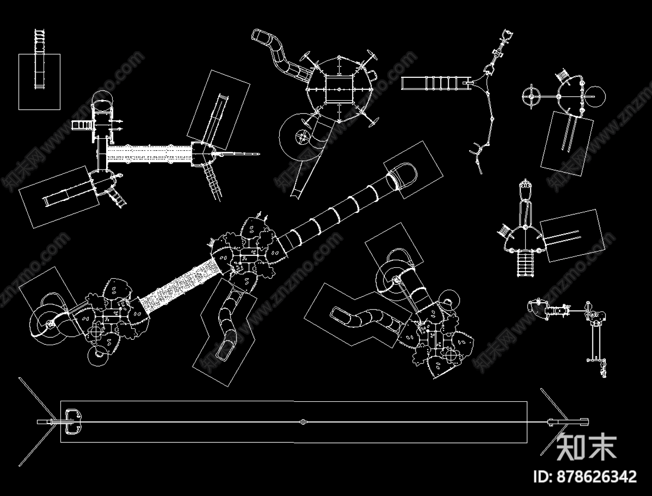 儿童游乐设施cad施工图下载【ID:878626342】