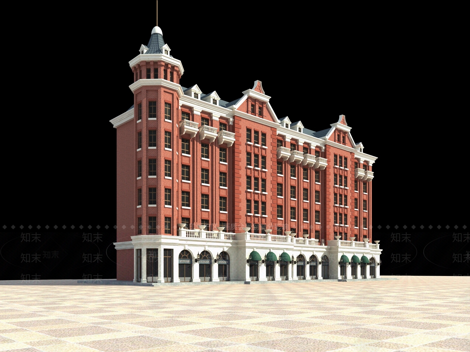 简欧住宅外观3D模型下载【ID:178635141】