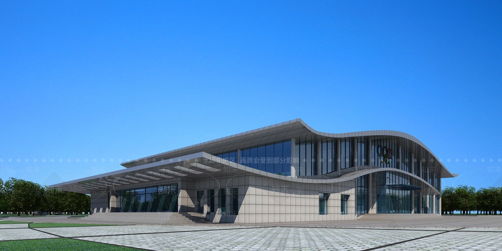 现代体育馆外观3D模型下载【ID:978637013】