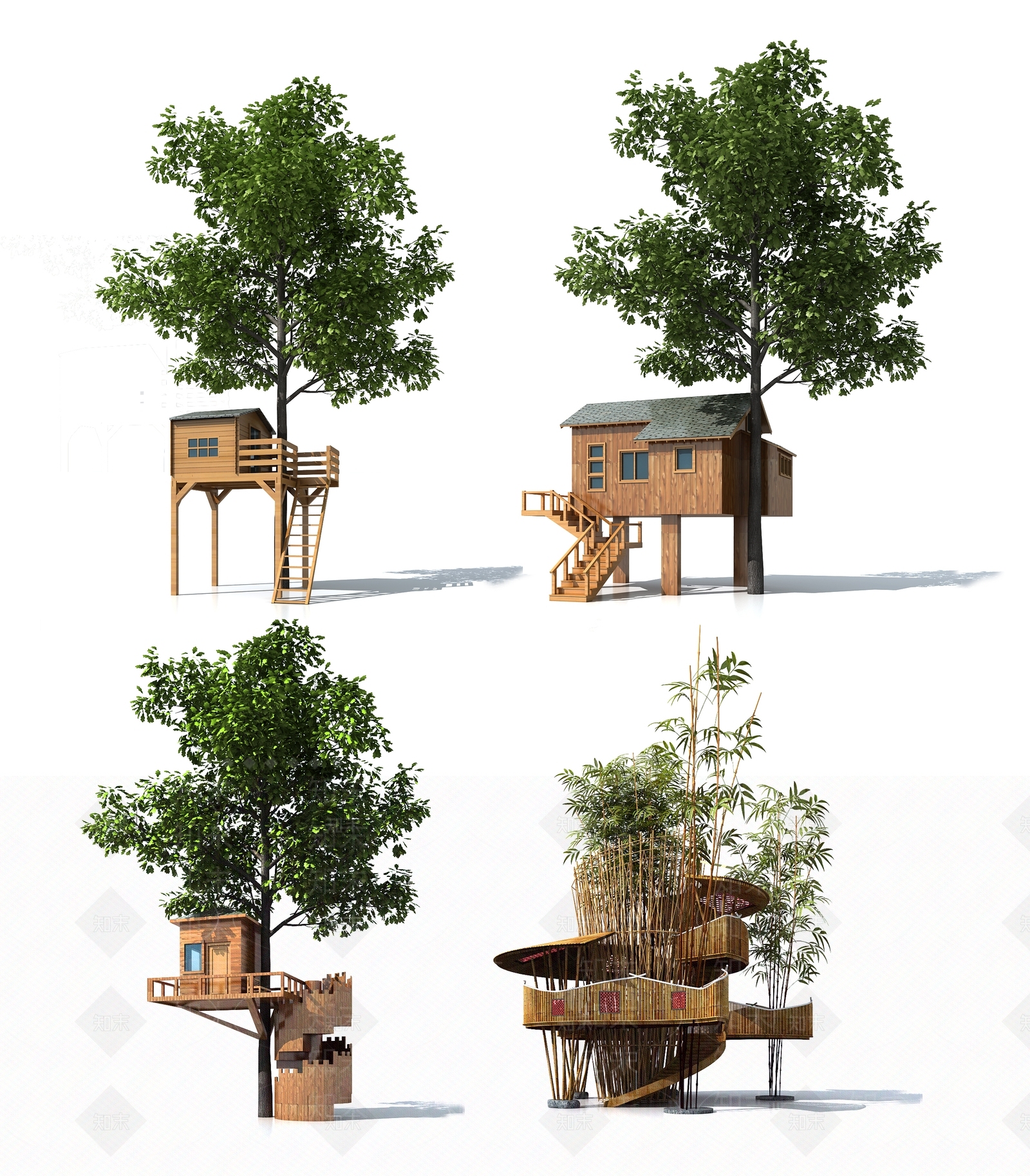 现代树屋3D模型下载【ID:378639652】