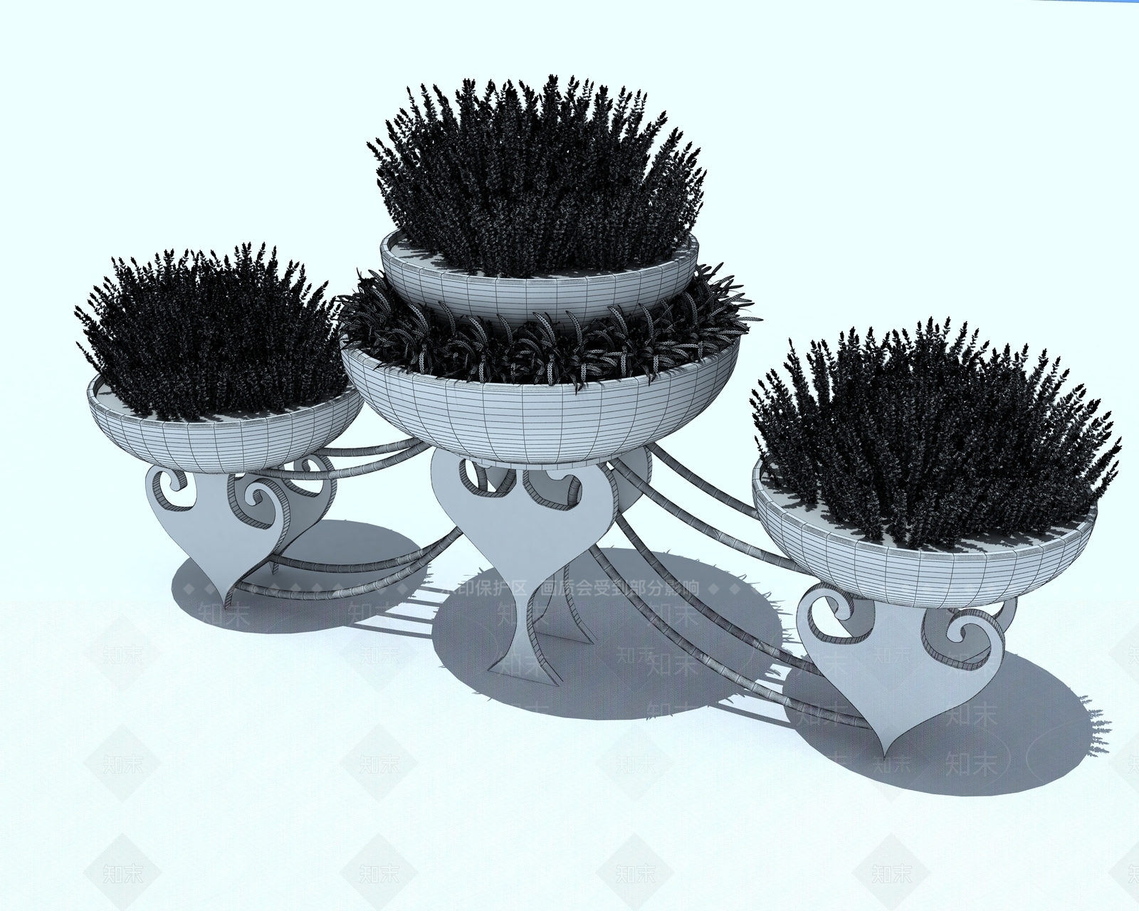 简欧花钵3D模型下载【ID:878642481】