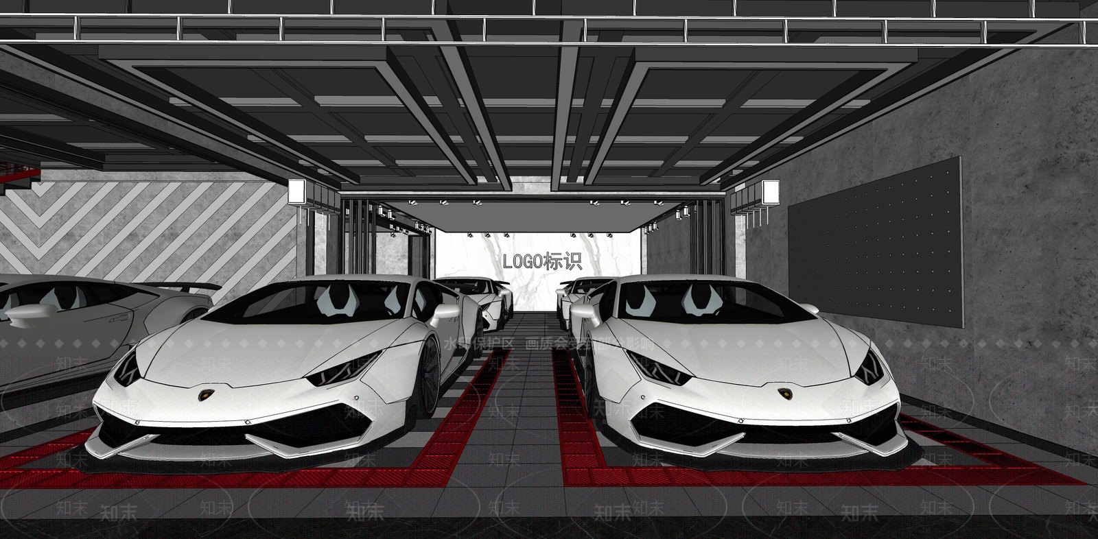 工业风汽车4S店SU模型下载【ID:478655831】