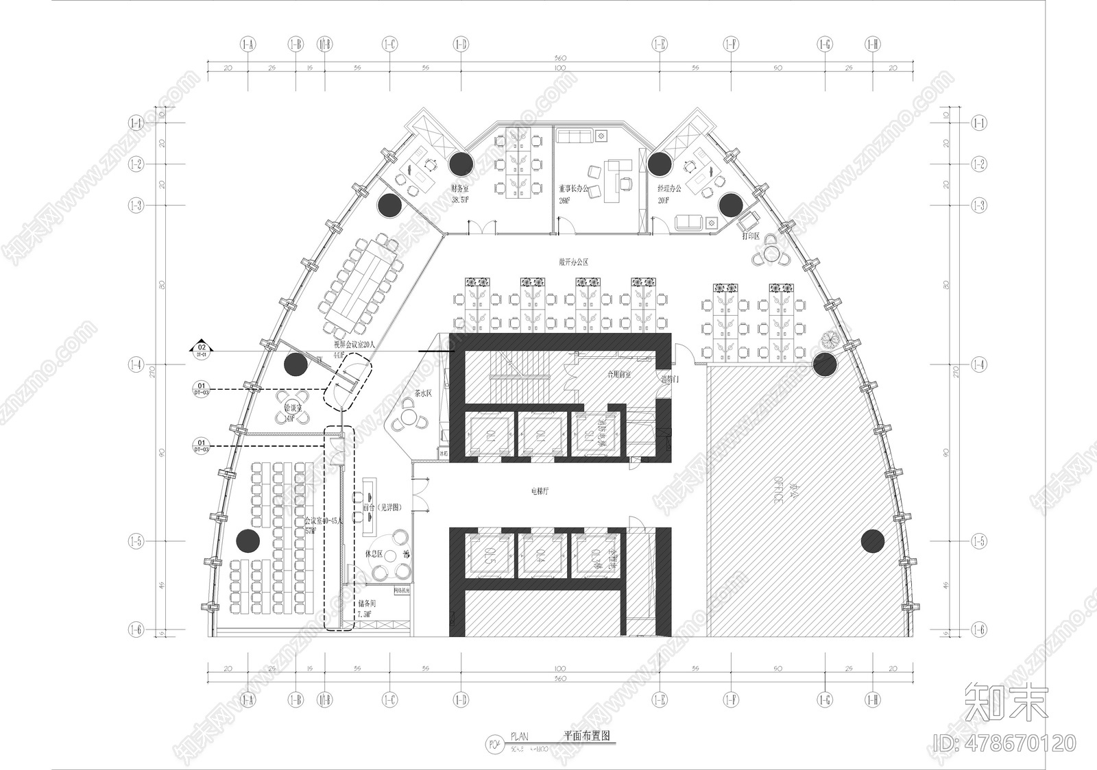 医药科技办公室cad施工图下载【ID:478670120】