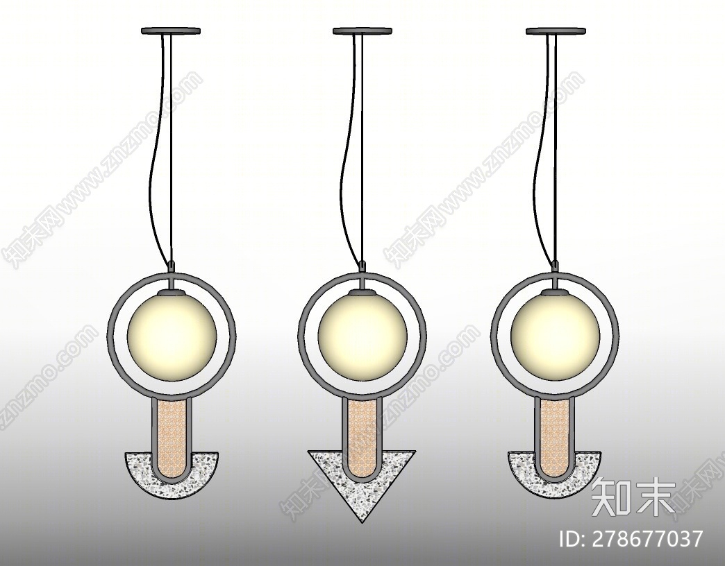 北欧灯具组合SU模型下载【ID:278677037】
