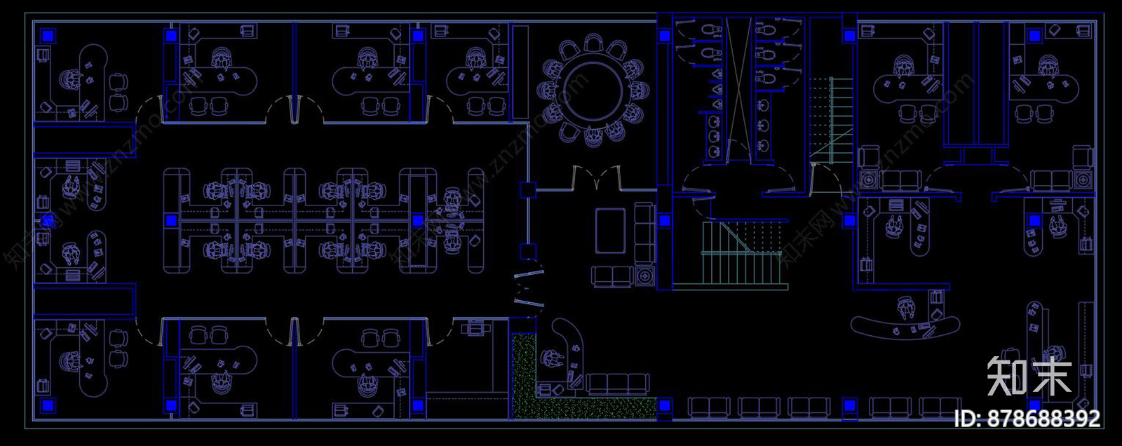 办公室家具CAD合集施工图下载【ID:878688392】