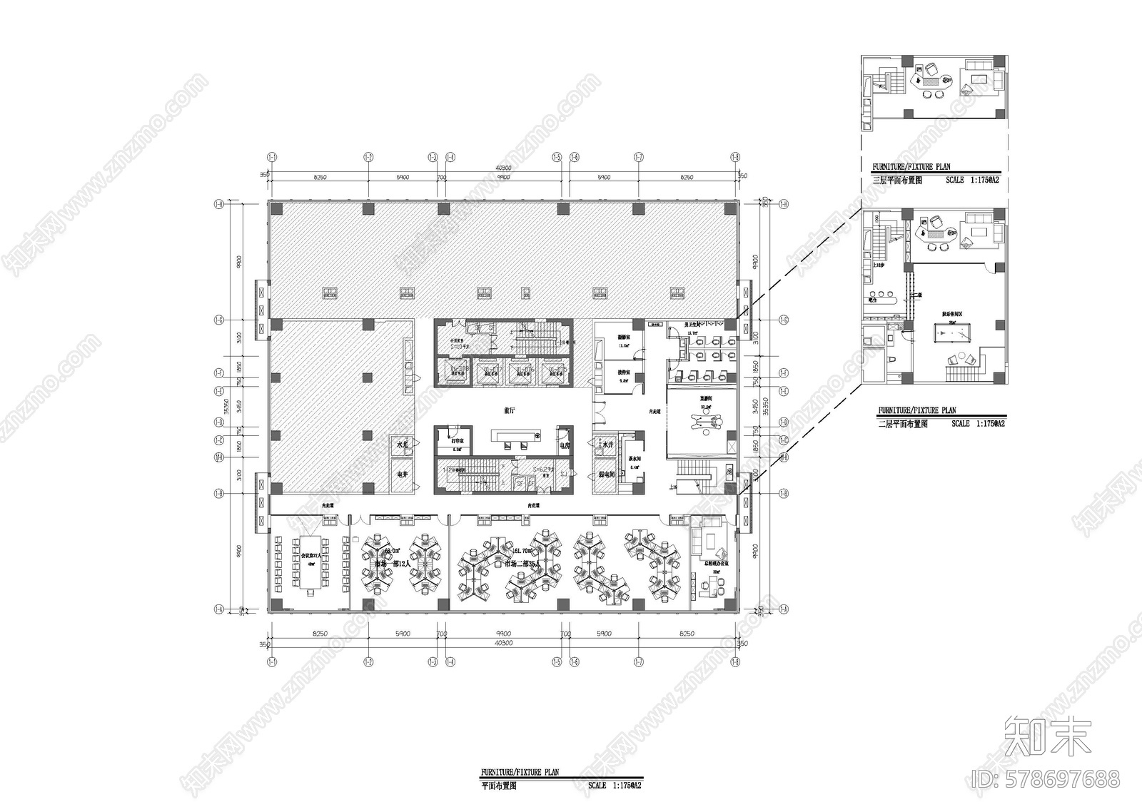别墅会所全cad施工图下载【ID:578697688】