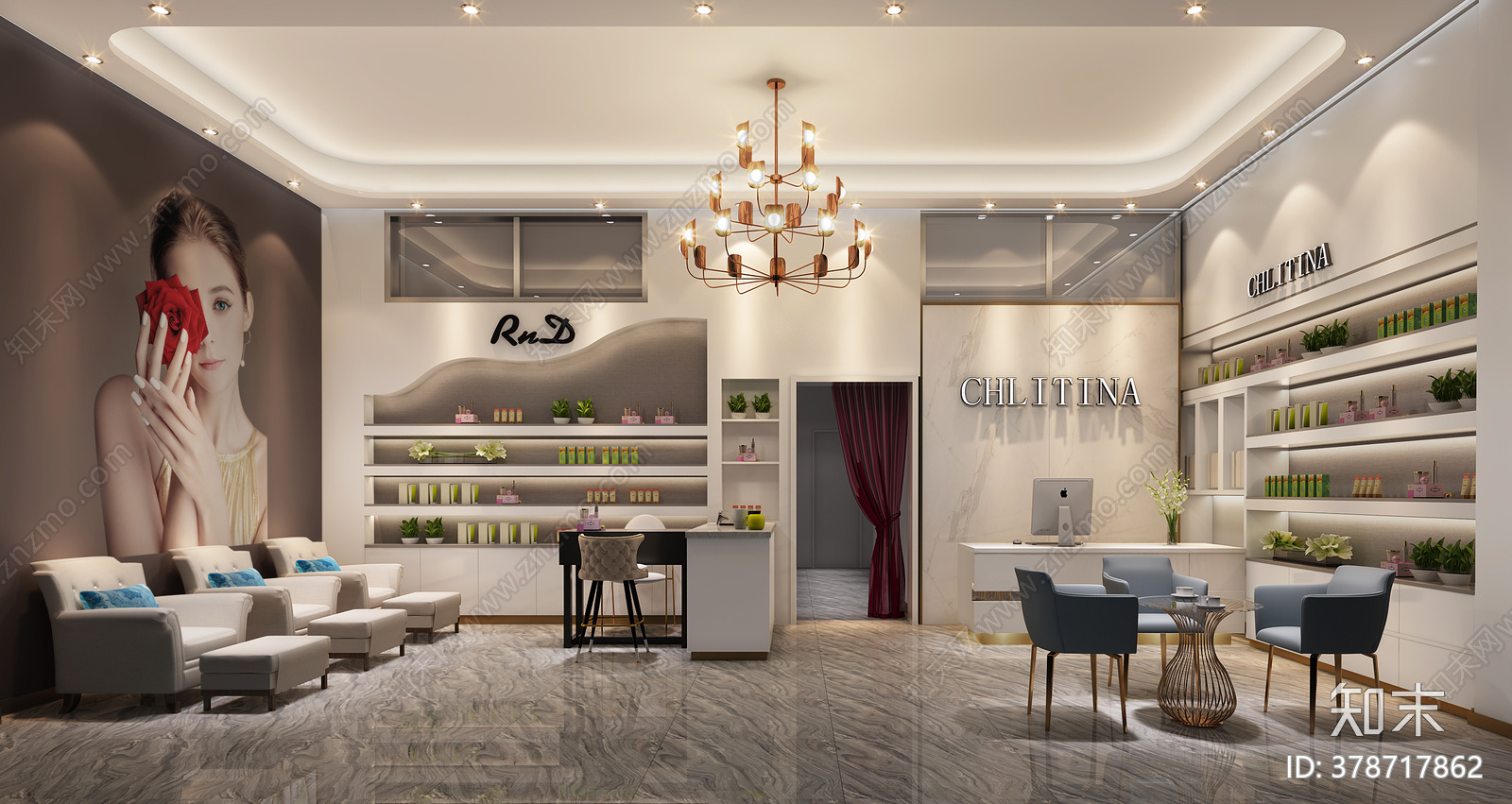 美容院店施工图下载【ID:378717862】