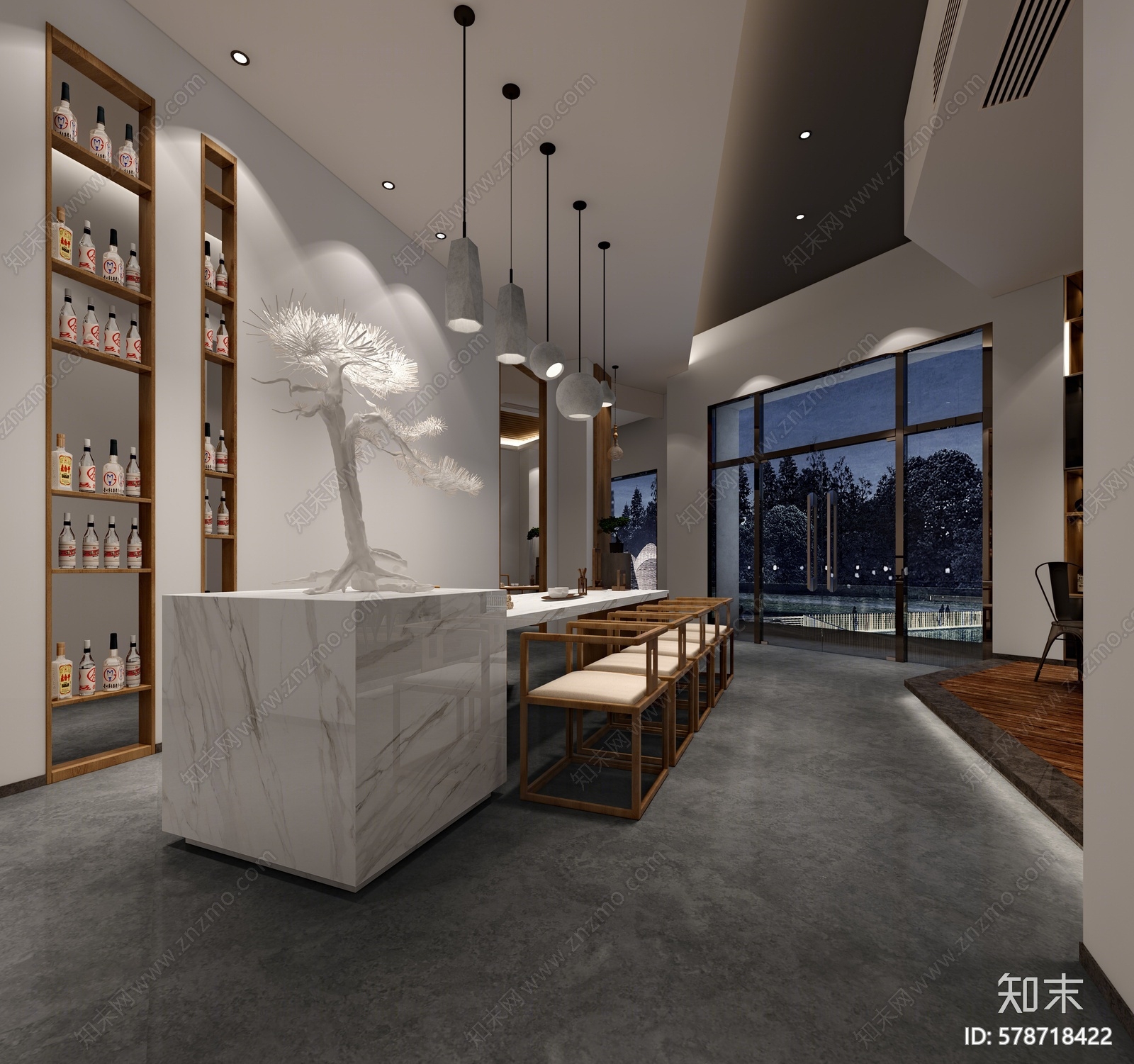 新中式烟酒店3D模型下载【ID:578718422】