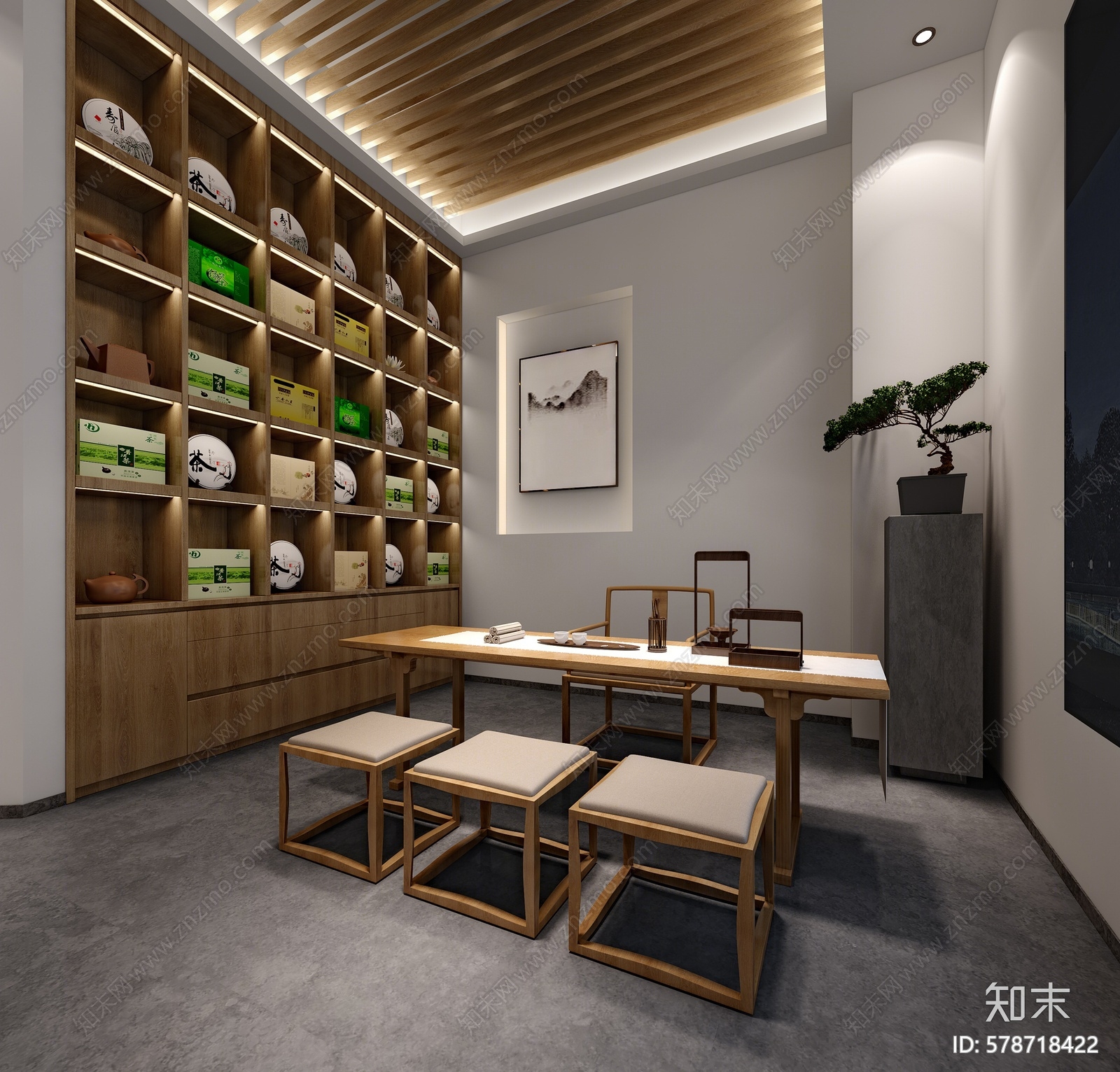 新中式烟酒店3D模型下载【ID:578718422】