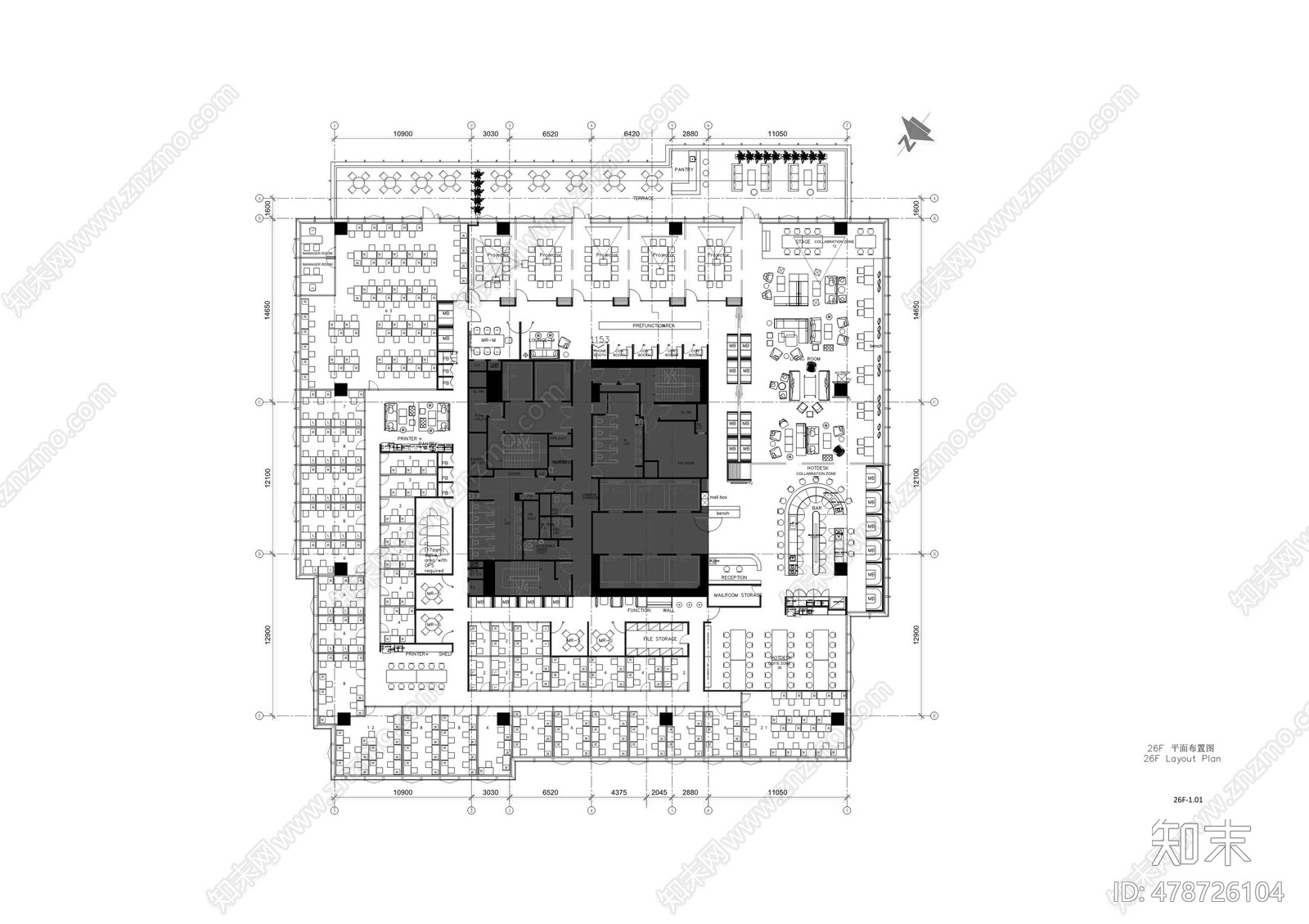 联合办公cad施工图下载【ID:478726104】