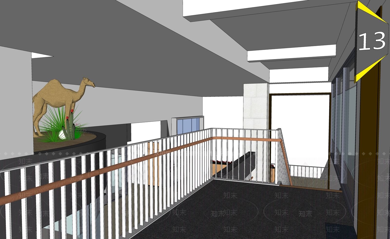 现代风格学校SU模型下载【ID:578738360】