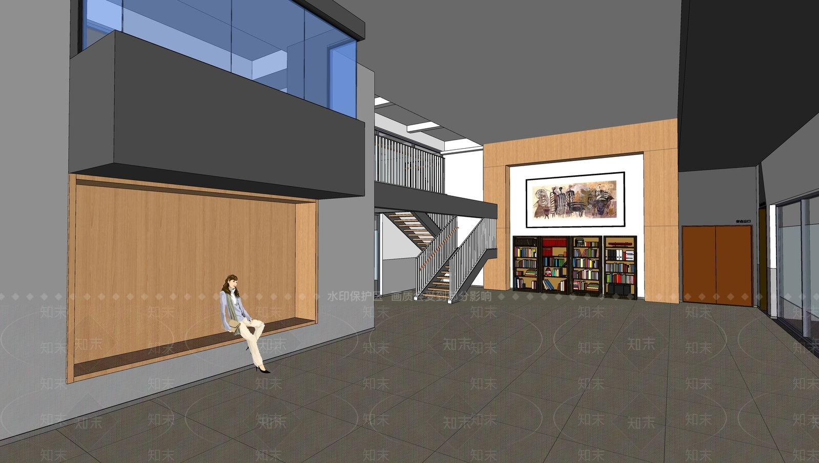 现代风格学校SU模型下载【ID:578738360】