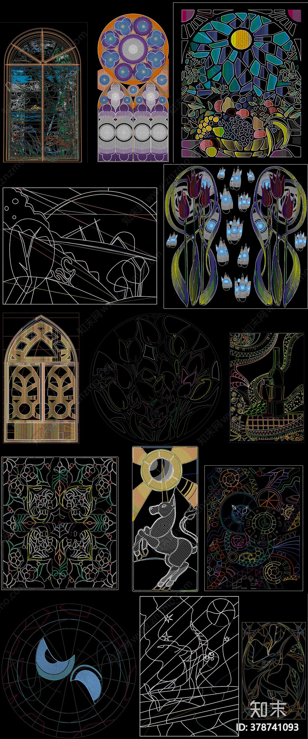 艺术玻璃CAD图纸施工图下载【ID:378741093】