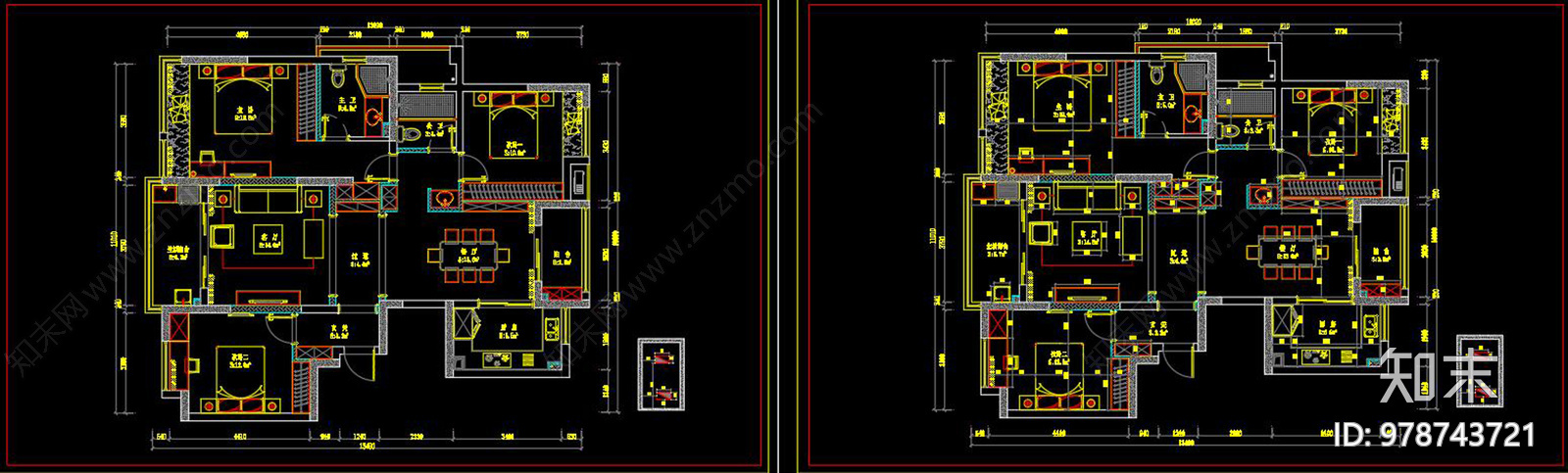 新中式家装CADcad施工图下载【ID:978743721】