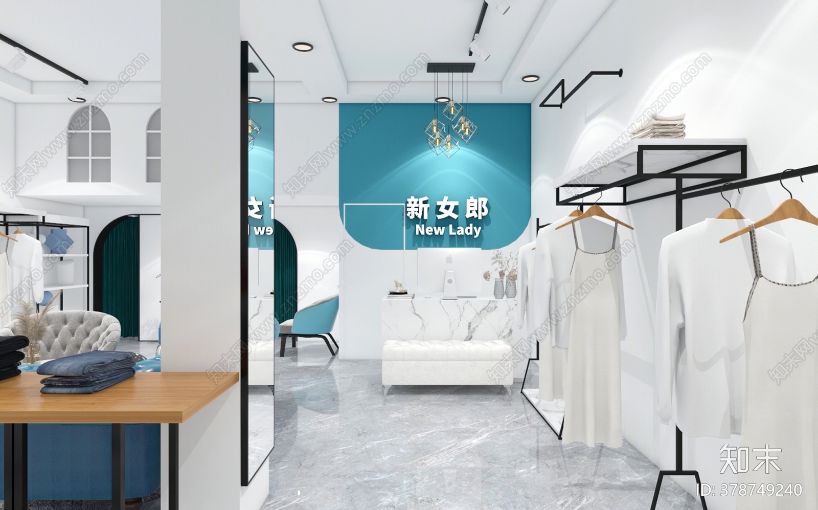 现代女装店3D模型下载【ID:378749240】