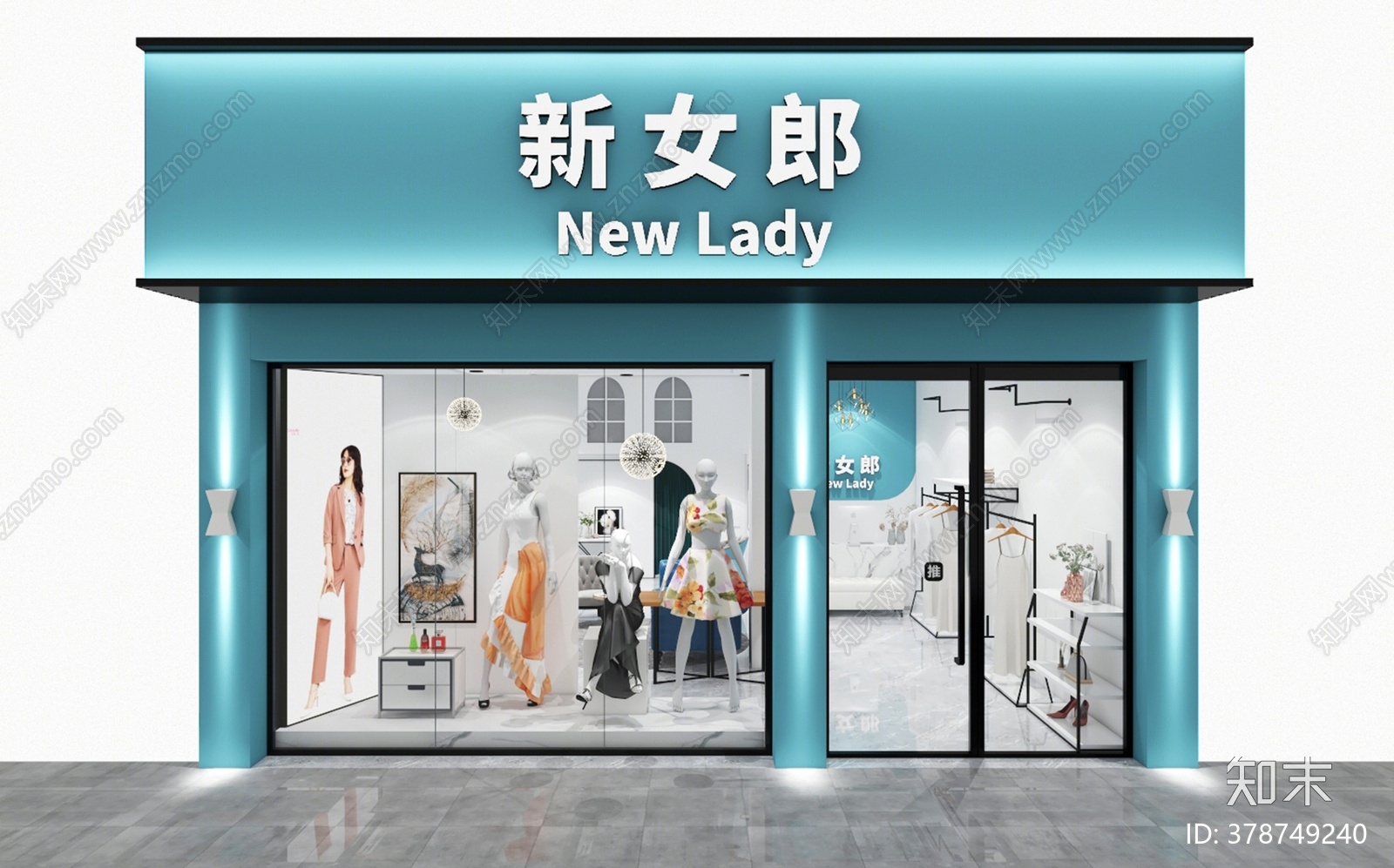 现代女装店3D模型下载【ID:378749240】