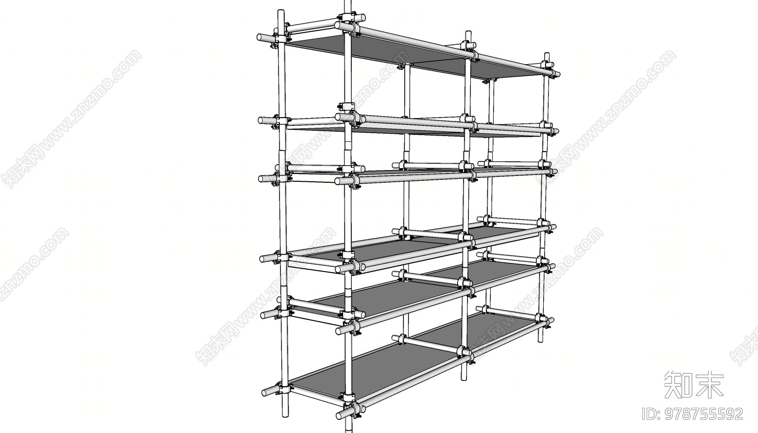 现代钢管脚手架SU模型下载【ID:978755592】
