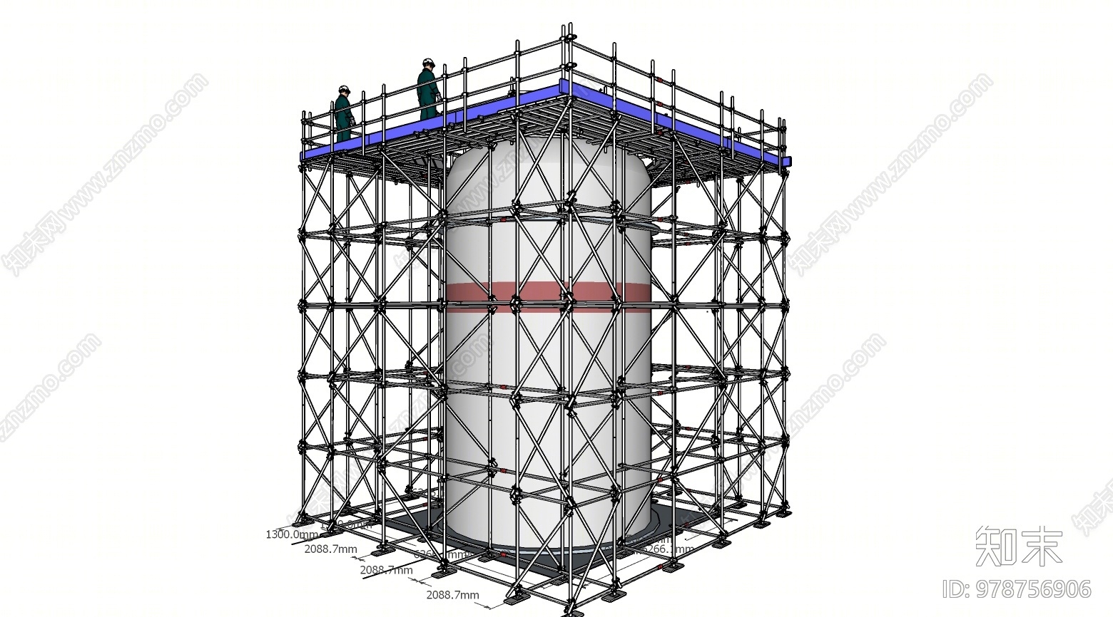 现代工地脚手架SU模型下载【ID:978756906】