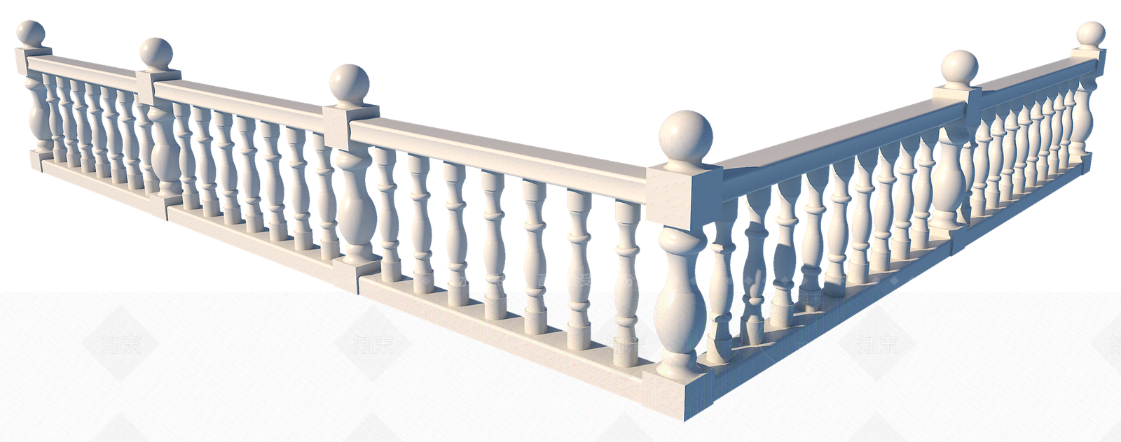 欧式大理石栏杆SU模型下载【ID:478760319】