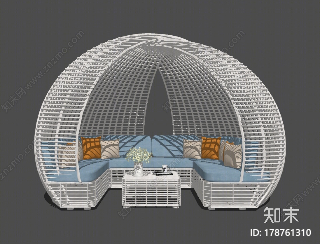 现代户外沙发SU模型下载【ID:178761310】