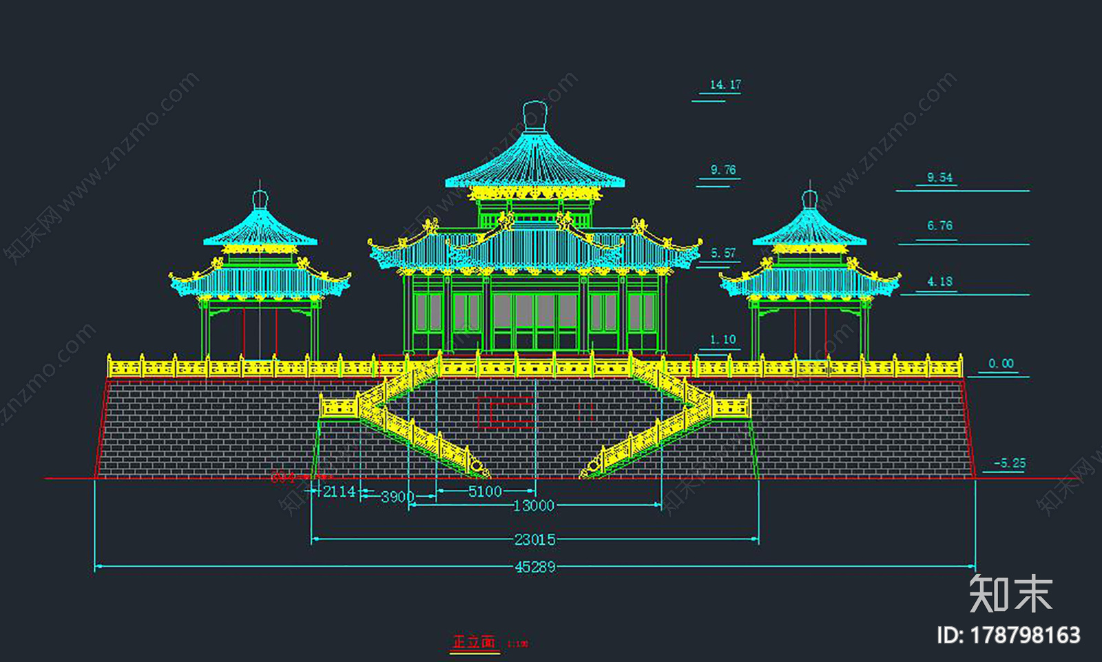 碑亭正立施工图下载【ID:178798163】