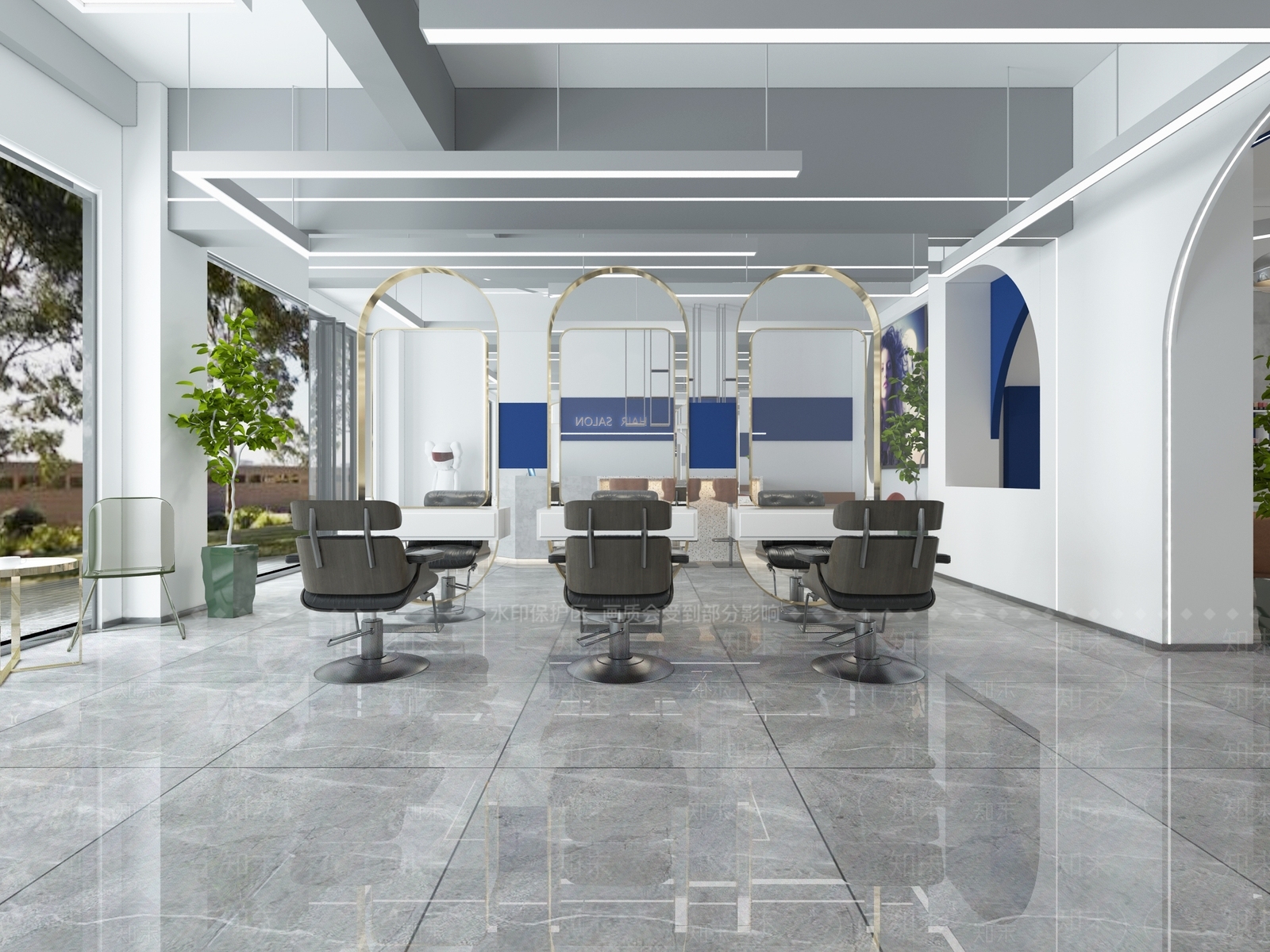 现代美发店3D模型下载【ID:978804585】