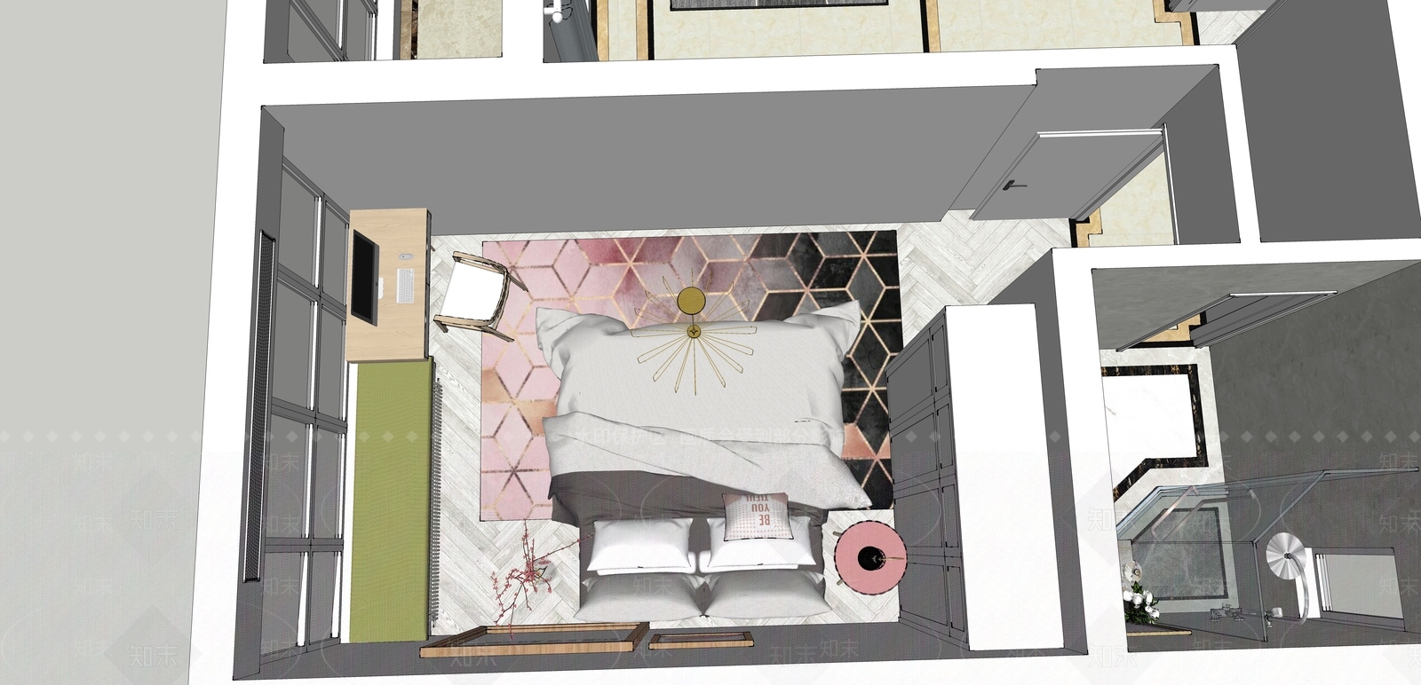 北欧风格家居客厅SU模型下载【ID:878817783】