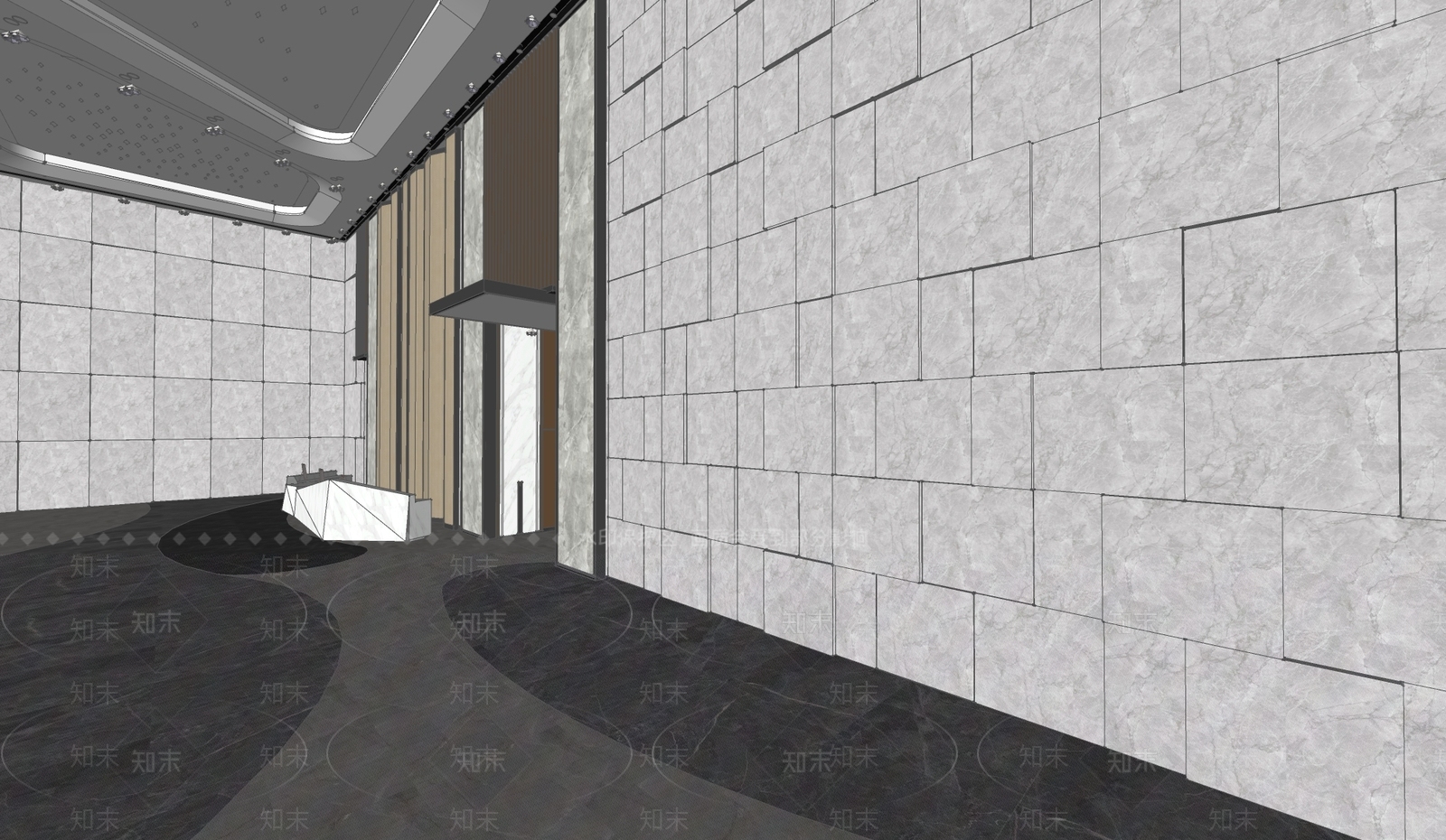 现代公司大堂SU模型下载【ID:378822210】