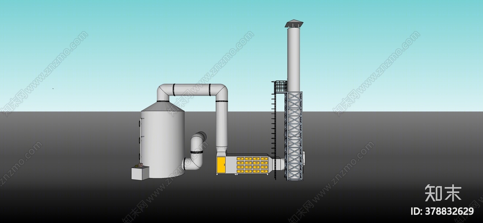 现代风格烟囱SU模型下载【ID:378832629】