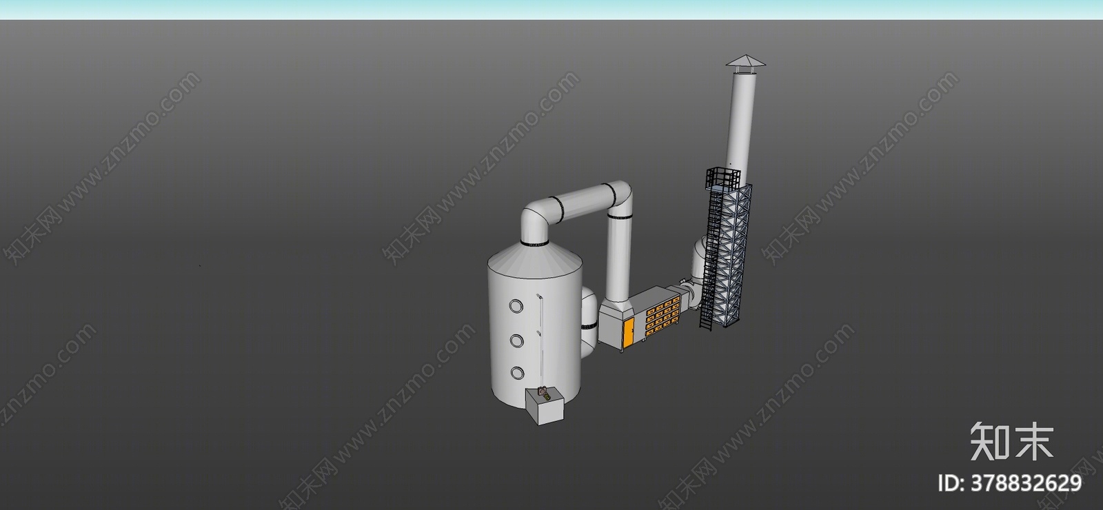 现代风格烟囱SU模型下载【ID:378832629】