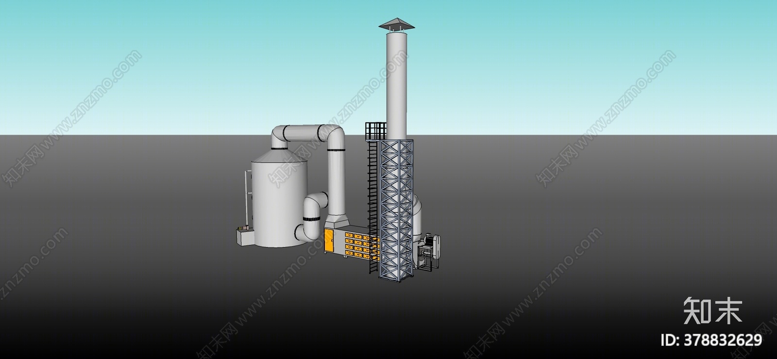 现代风格烟囱SU模型下载【ID:378832629】